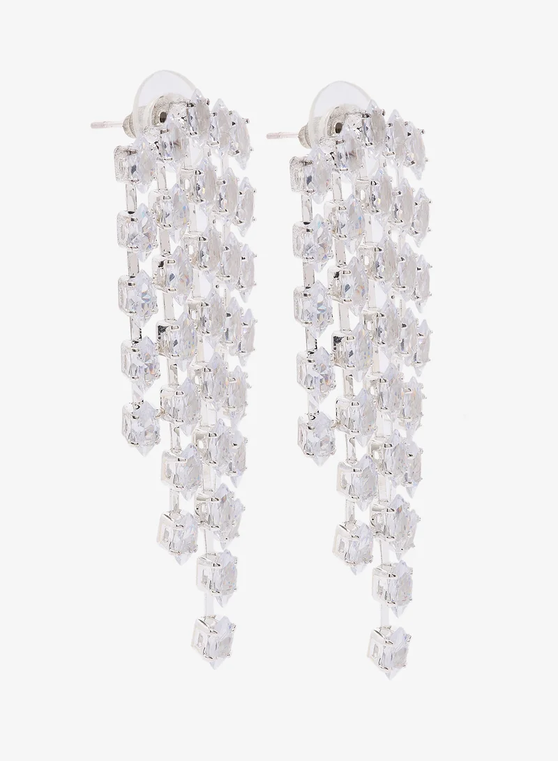 Rhinestone Diamonte Drop Down Earrings